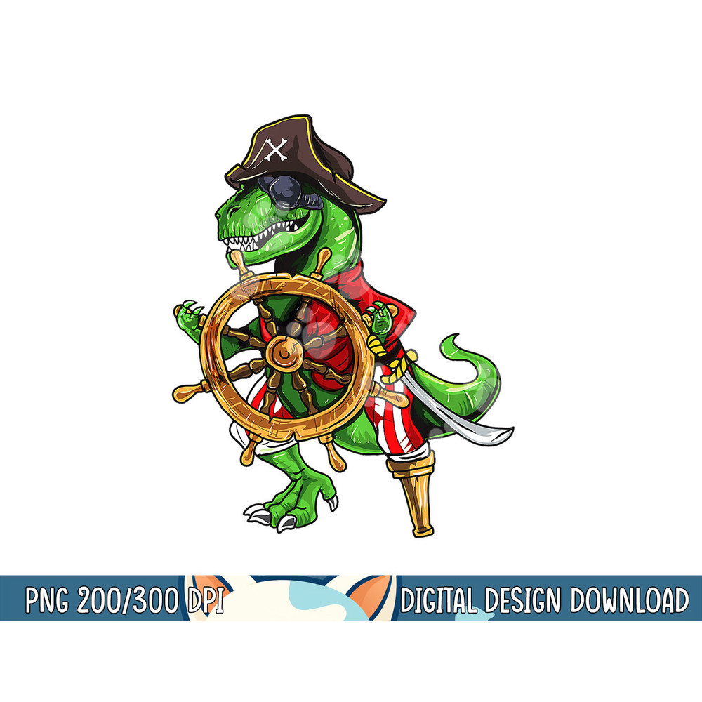 Dinosaur T rex Pirate Hat Jolly Roger Halloween Skull png, sublimation copy.jpg