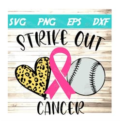 strike out cancer, baseball, ribbon, pink out