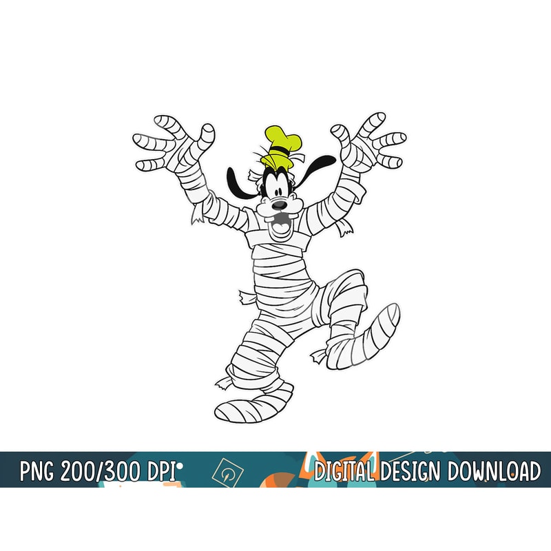 Disney Goofy in Mummy Costume Halloween png, sublimation copy.jpg