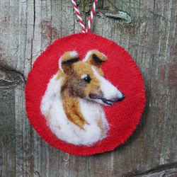 Collie Christmas ornament, wool needle felted ornament, pet ornament, dog lover gift