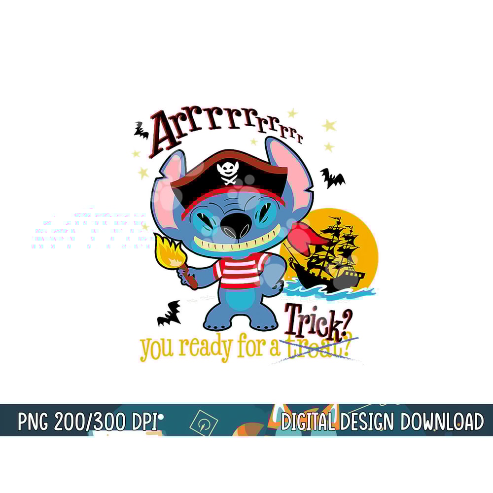 Disney Lilo & Stitch Halloween ARRRRR You Ready For A Trick png, sublimation copy.jpg