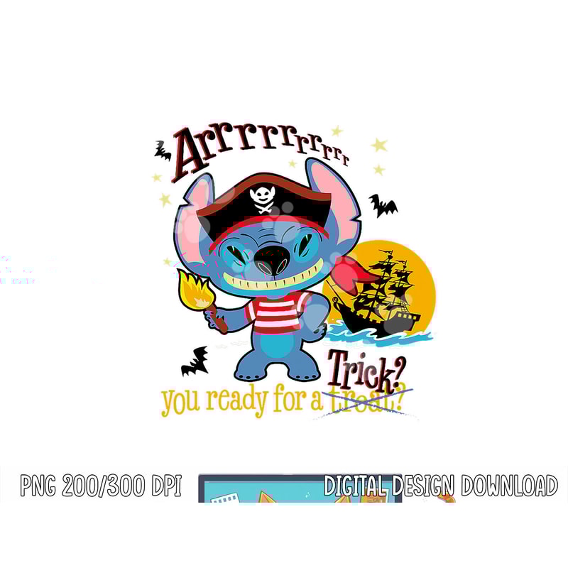 Disney Lilo & Stitch Halloween ARRRRR You Ready For A Trick png, sublimation copy.jpg