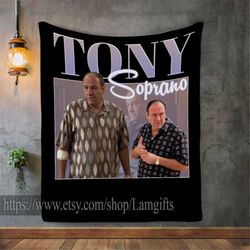 Tony Soprano Fleece Blanket, Tony Soprano Photo Blanket, James Gandolfini Throw Blanket, James Gandolfini Blanket Collag