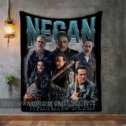 Negan Smith Blanket, Negan Smith Photo Blanket, Jeffrey Dean Morgan Throw Blanket, Jeffrey Dean Morgan Blanket Collage,