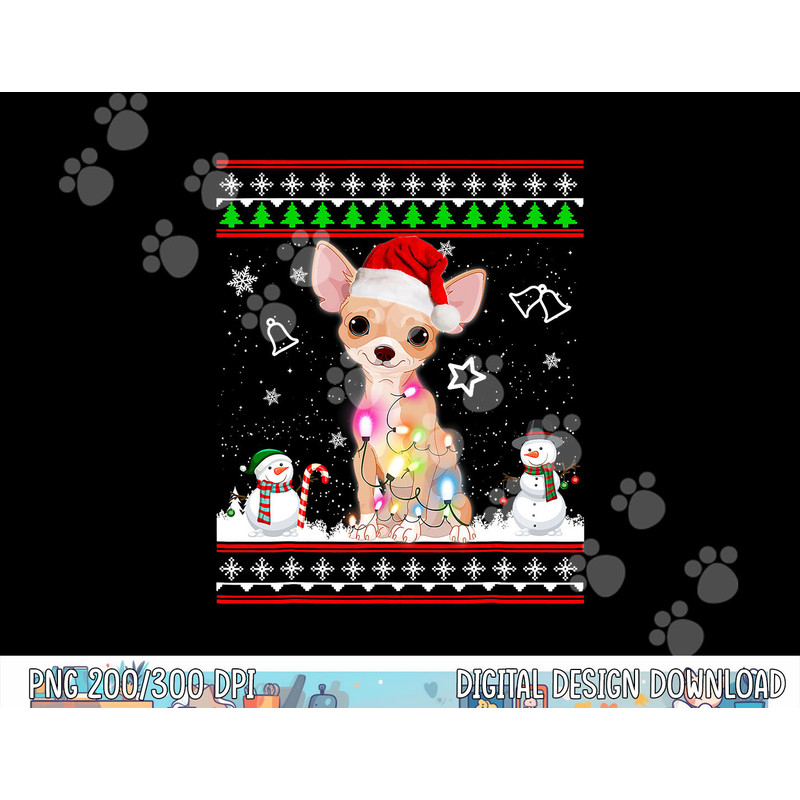 Chihuahua Christmas Dog Light Ugly Sweater Short Sleeve png, sublimation copy.jpg