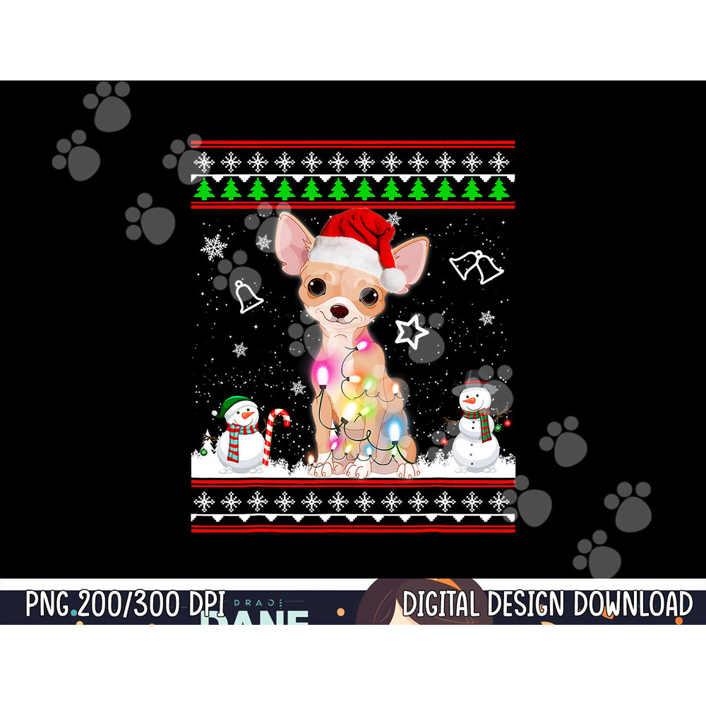 Chihuahua Christmas Dog Light Ugly Sweater Short Sleeve png, sublimation copy.jpg