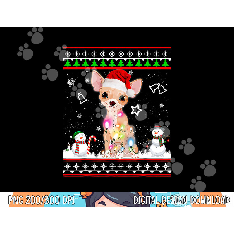 Chihuahua Christmas Dog Light Ugly Sweater Short Sleeve png, sublimation copy.jpg