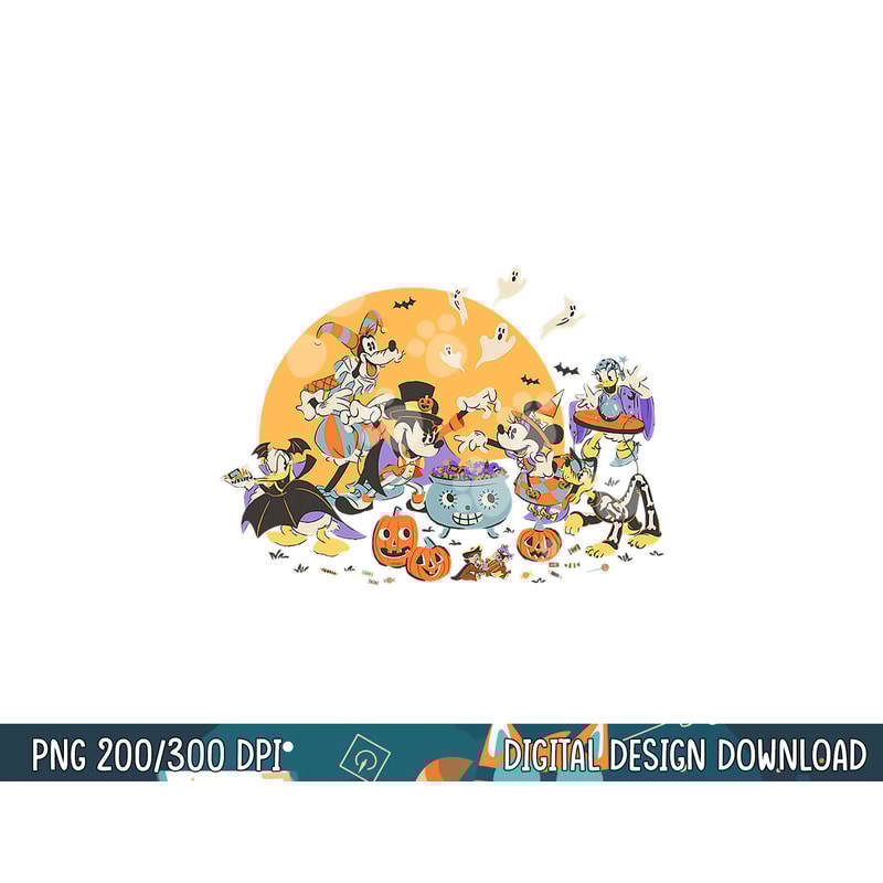 Disney Mickey and Friends Halloween Retro png, sublimation copy.jpg