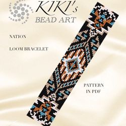 Loom bracelet pattern Nation ethnic inspired Bead LOOM bracelet pattern in PDF - instant download