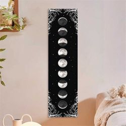 moon phase tapestry black and white starry sky wall hanging moon throw blanket home decor wall hanging bohemian wall clo