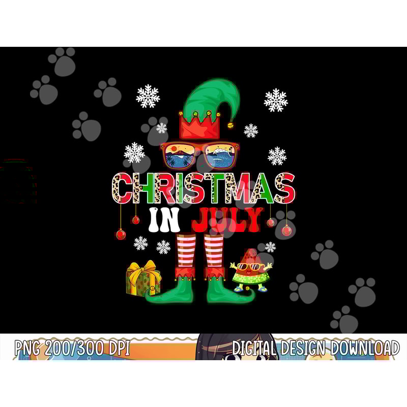 Christmas In July Costume Elf Sunglasses Beach Lover Family png, sublimation copy.jpg