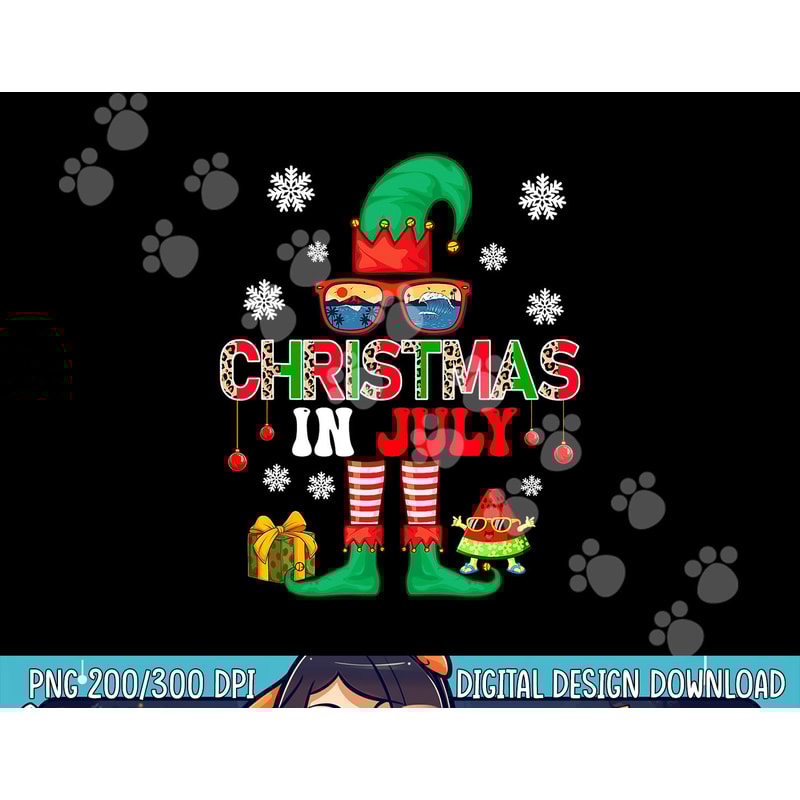 Christmas In July Costume Elf Sunglasses Beach Lover Family png, sublimation copy.jpg