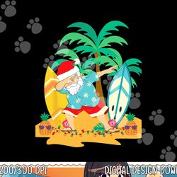 christmas in july dabbing santa - tropical christmas surfing png, sublimation copy
