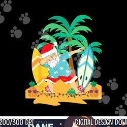 christmas in july dabbing santa - tropical christmas surfing png, sublimation copy