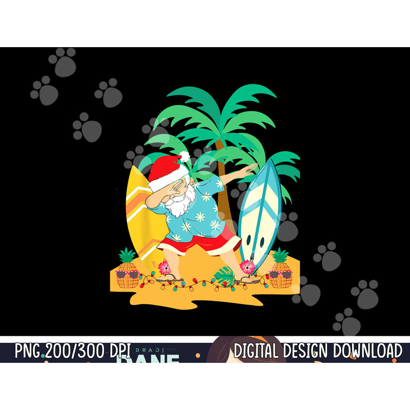 Christmas in July Dabbing Santa - Tropical Christmas Surfing png, sublimation copy.jpg
