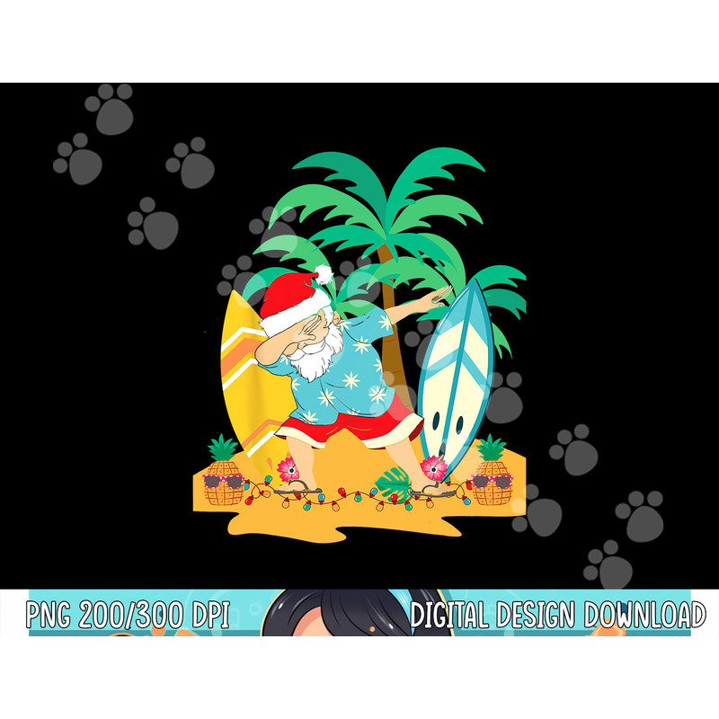 Christmas in July Dabbing Santa - Tropical Christmas Surfing png, sublimation copy.jpg