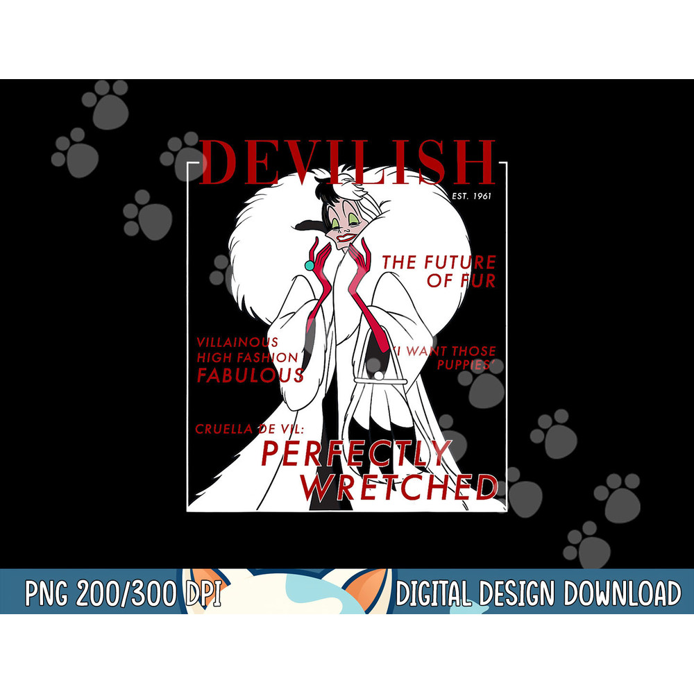 Disney Villains Halloween Cruella Magazine Cover png, sublimation copy.jpg