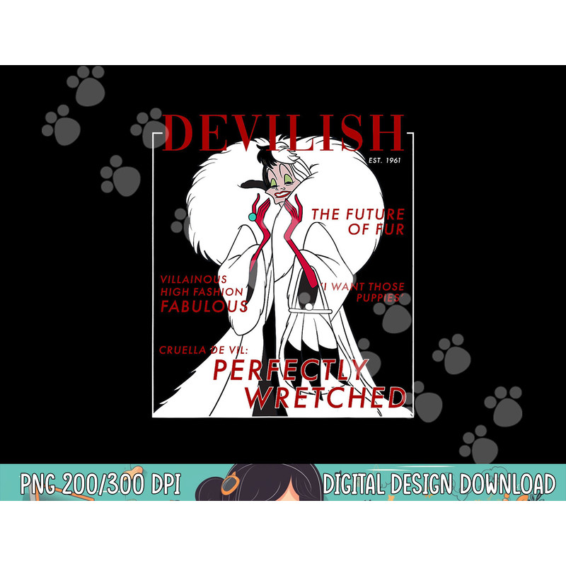 Disney Villains Halloween Cruella Magazine Cover png, sublimation copy.jpg