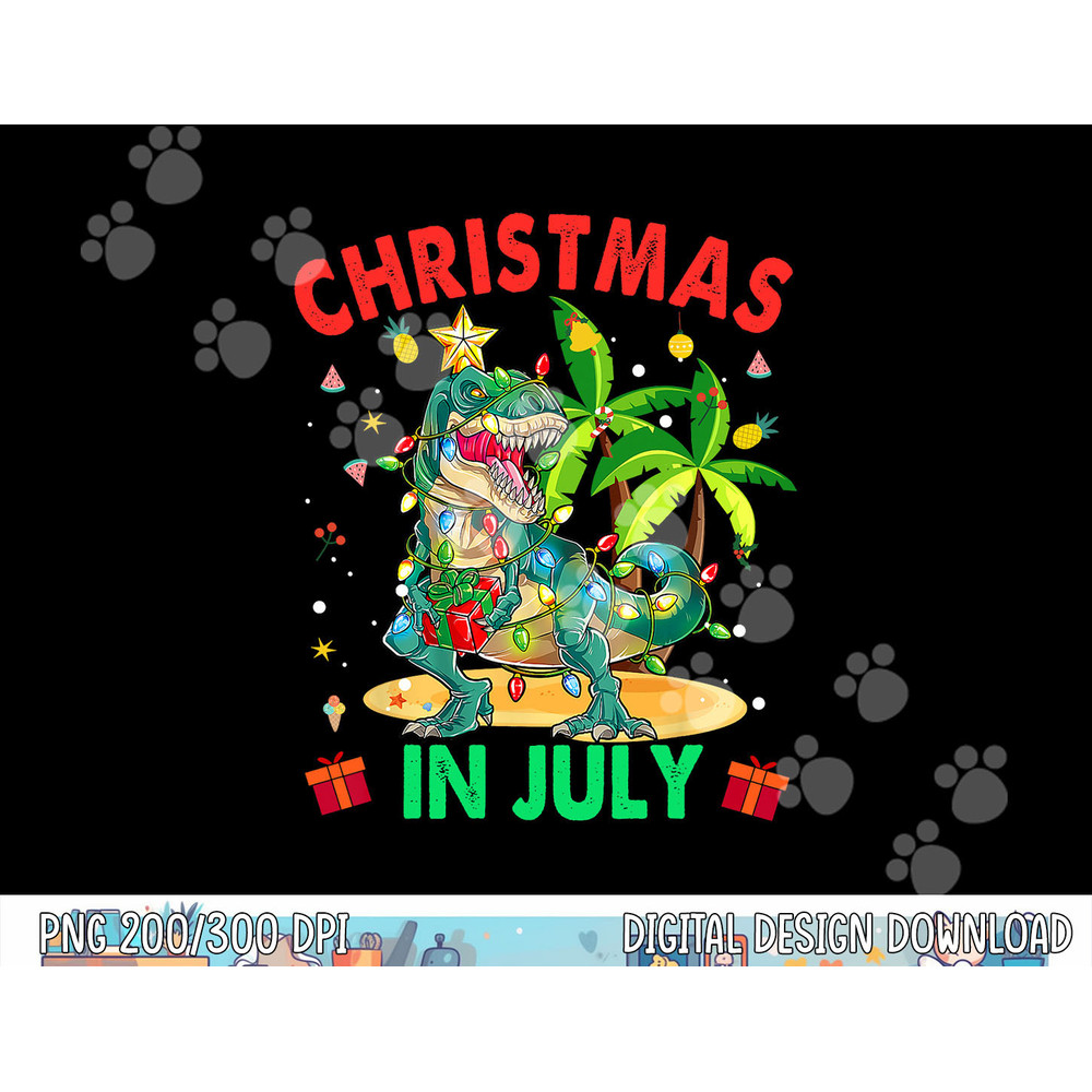 Christmas In July Dinosaur Xmas Tree T Rex Summer Vacation png, sublimation copy.jpg