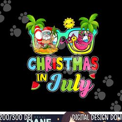 christmas in july funny santa surfing summer beach vacation png, sublimation copy