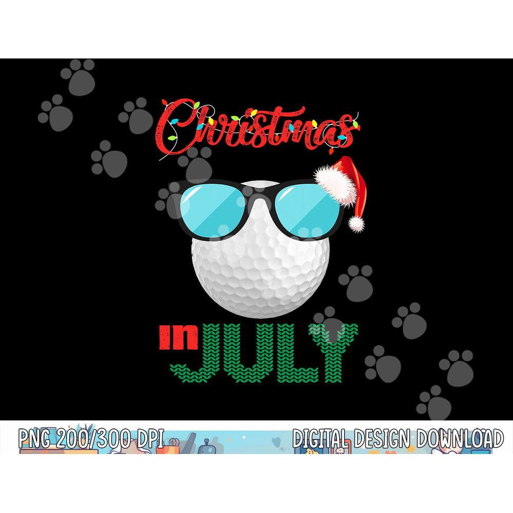 Christmas in July Golf Golfer Glasses Santa Hat Summer Gift png, sublimation copy.jpg