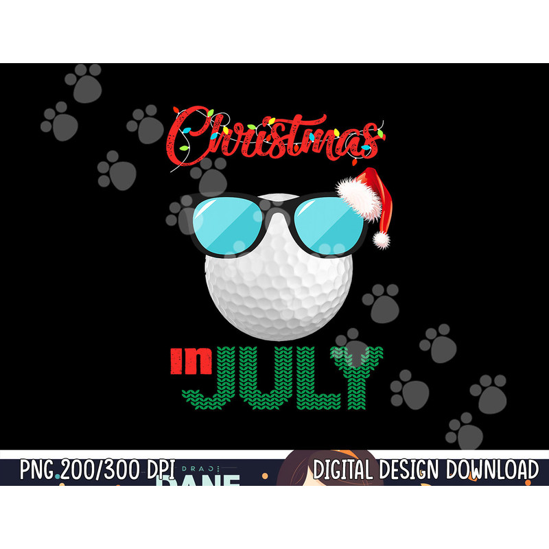 Christmas in July Golf Golfer Glasses Santa Hat Summer Gift png, sublimation copy.jpg