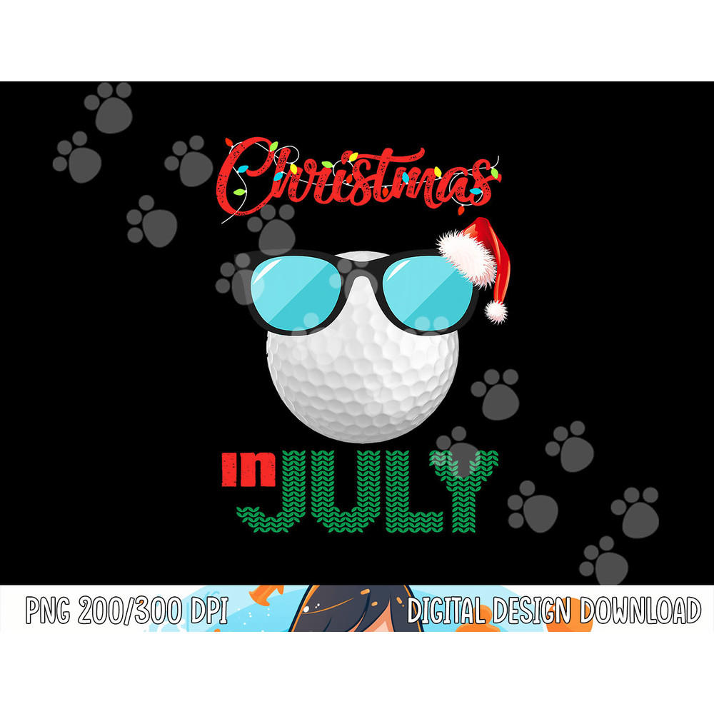 Christmas in July Golf Golfer Glasses Santa Hat Summer Gift png, sublimation copy.jpg