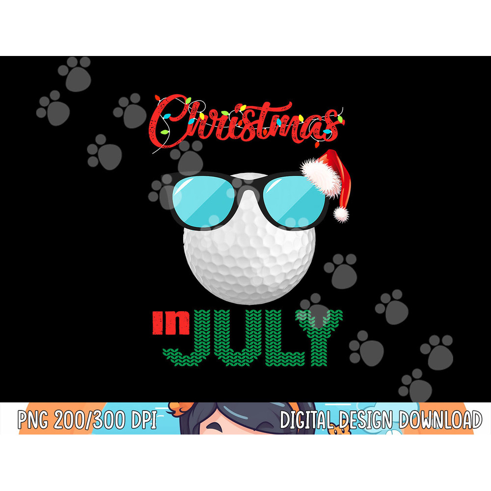 Christmas in July Golf Golfer Glasses Santa Hat Summer Gift png, sublimation copy.jpg