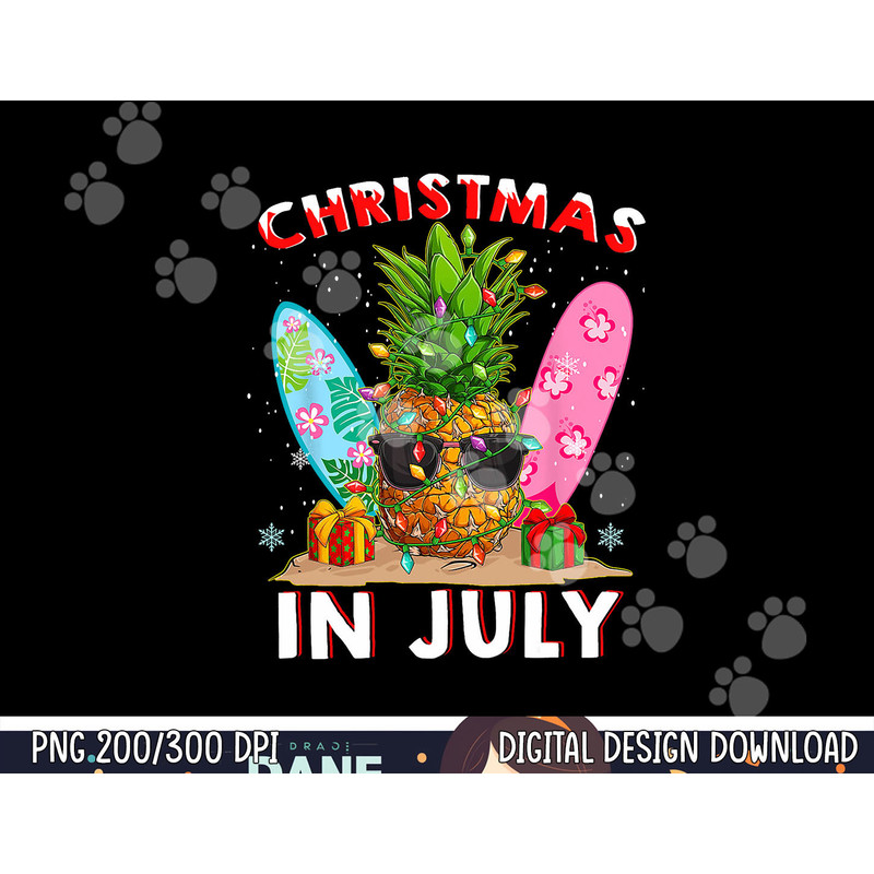 Christmas In July Pineapple Surf Santa Summer Tree png, sublimation copy.jpg