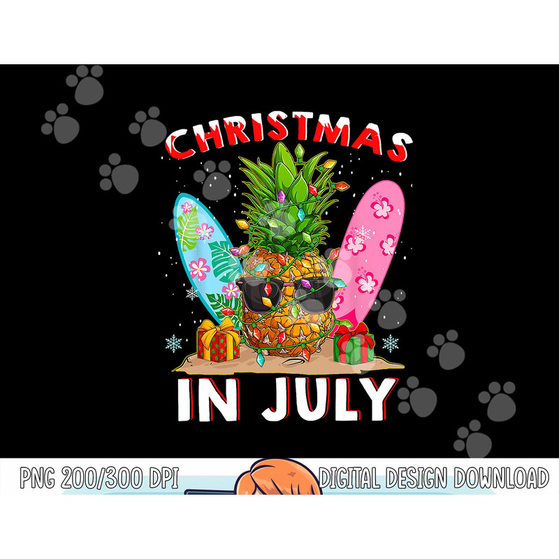 Christmas In July Pineapple Surf Santa Summer Tree png, sublimation copy.jpg