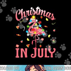 christmas in july pink flamingo wearing santa hat png, sublimation copy