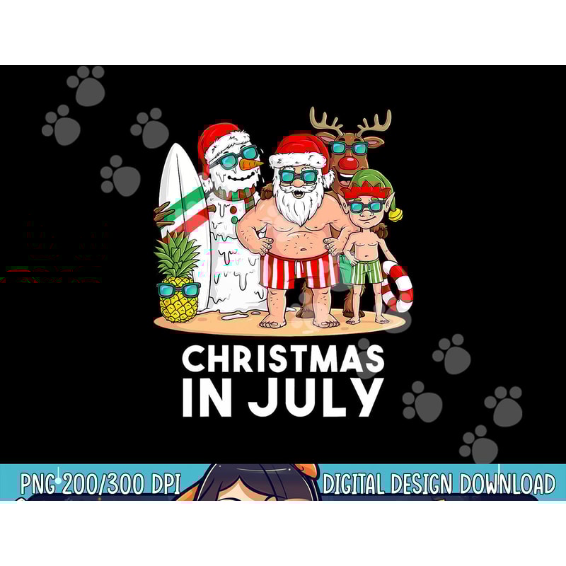Christmas In July Santa And Friends Xmas Summer Boys Kids png, sublimation copy.jpg