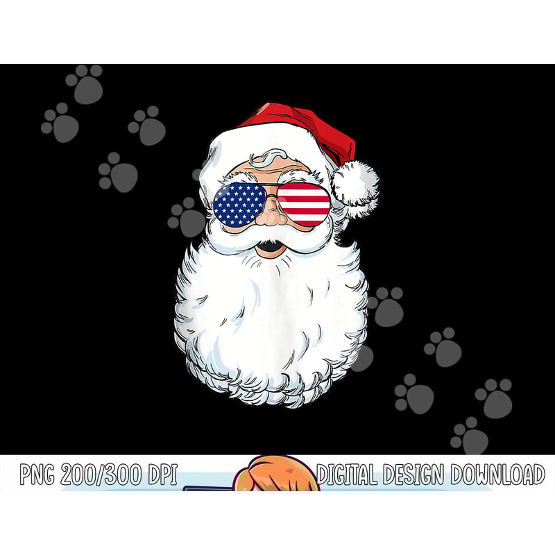 Christmas In July Santa Claus Patriotic USA Sunglasses png, sublimation copy.jpg