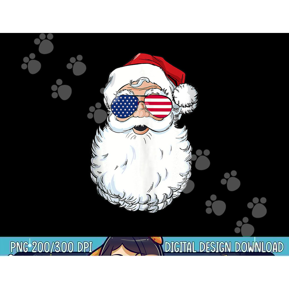 Christmas In July Santa Claus Patriotic USA Sunglasses png, sublimation copy.jpg
