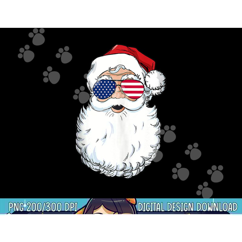 Christmas In July Santa Claus Patriotic USA Sunglasses png, sublimation copy.jpg