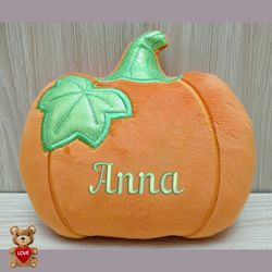 Personalised embroidery Plush Soft Toy Haloween Pumpkin ,Super cute personalised soft plush toy, Personalised Gift
