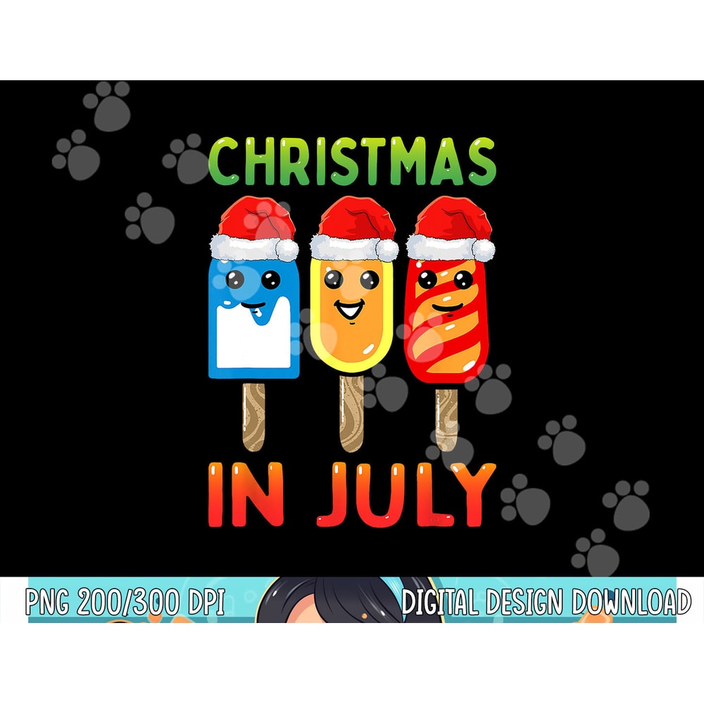 Christmas In July Santa Hat Ice Pops Funny Kids Toddler Cute png, sublimation copy.jpg