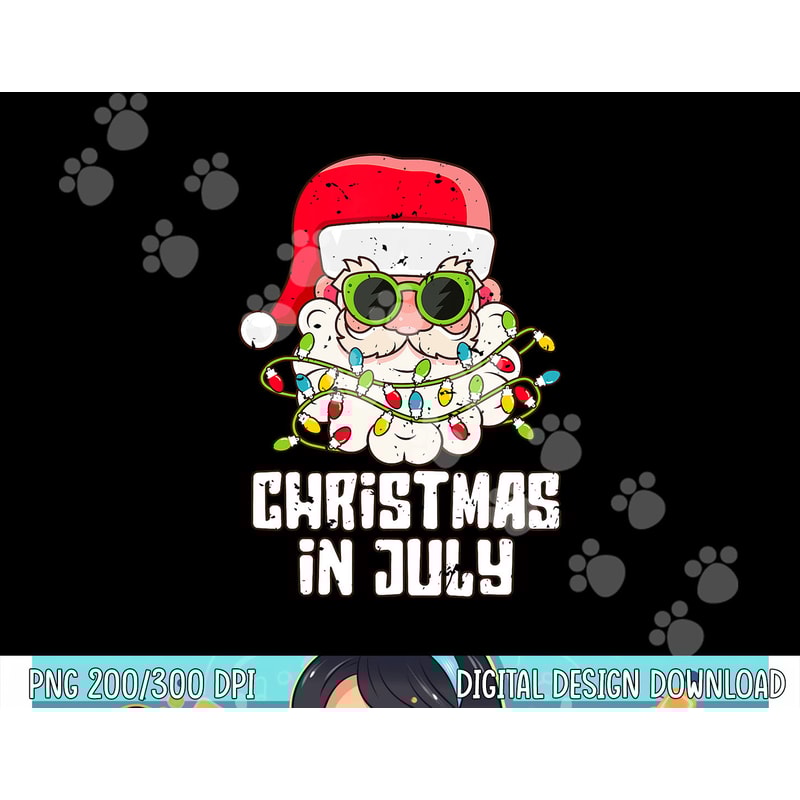 christmas in july santa hat sunglasses beach summer png, sublimation copy.jpg