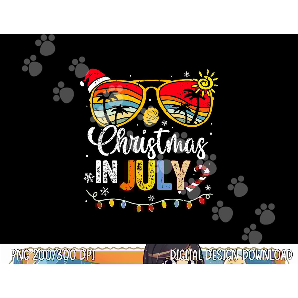 Christmas In July Santa Hat Sunglasses Summer Vacation png, sublimation copy.jpg