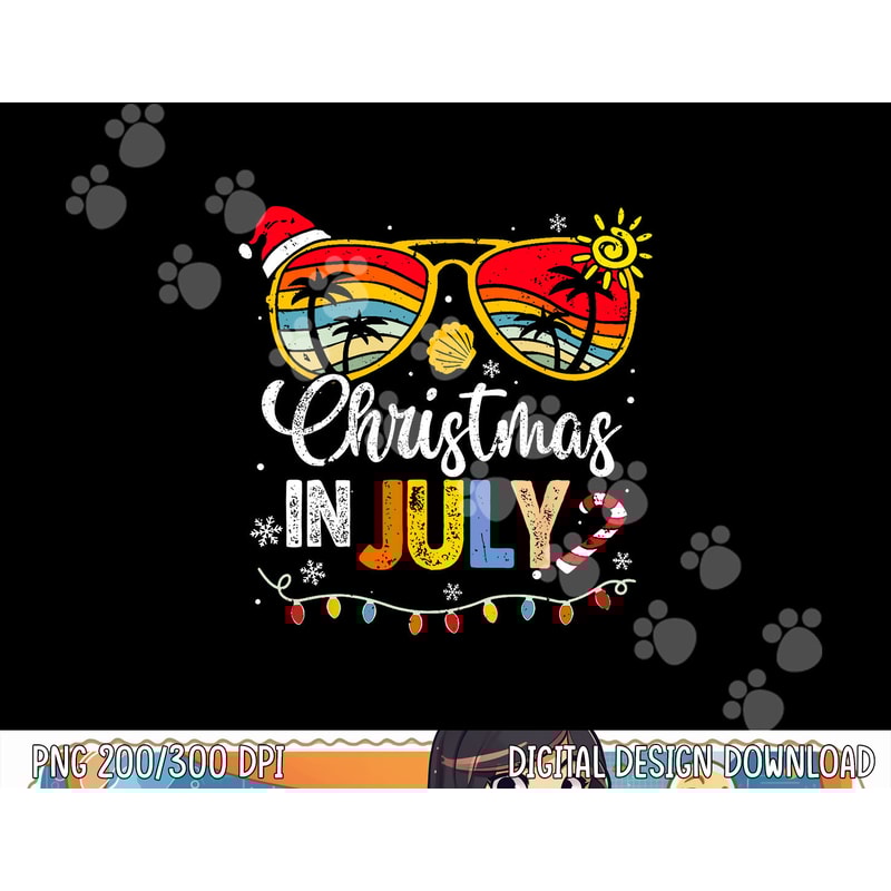 Christmas In July Santa Hat Sunglasses Summer Vacation png, sublimation copy.jpg