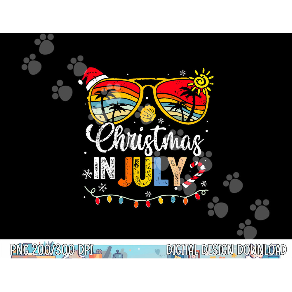 Christmas In July Santa Hat Sunglasses Summer Vacation png, sublimation copy.jpg