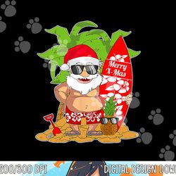christmas in july santa surfing kids toddler hawaiian party png, sublimation copy