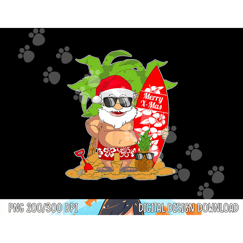 Christmas In July Santa Surfing Kids Toddler Hawaiian Party png, sublimation copy.jpg