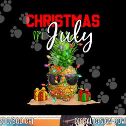 christmas in july shirt pineapple xmas tree summer vacation png, sublimation copy
