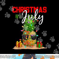 christmas in july shirt pineapple xmas tree summer vacation png, sublimation copy