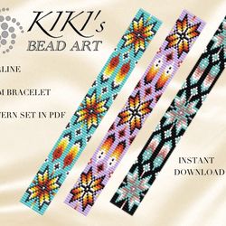 starline loom bead pattern, loom bracelet pattern ethnic inspired native styled loom pattern set in pdf instant downl