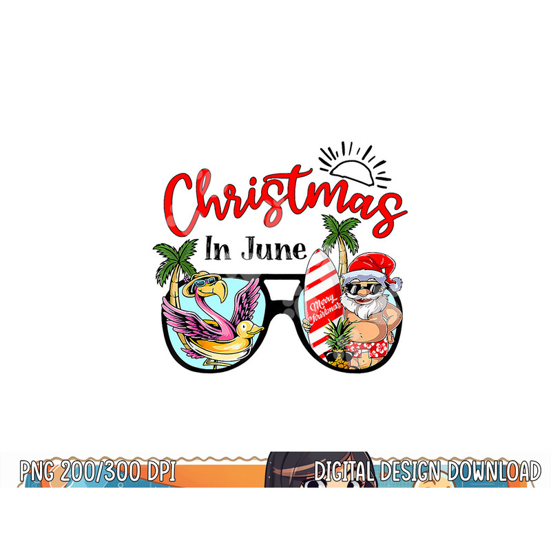 Christmas In June Sunglasses Santa Flamingo Summer Vacation png, sublimation copy.jpg