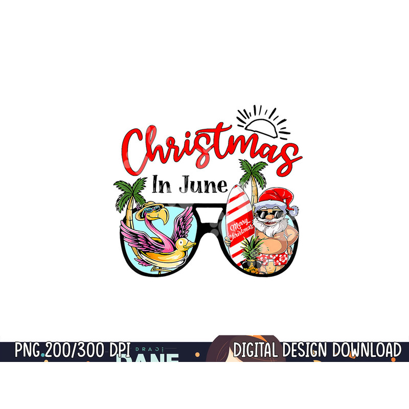 Christmas In June Sunglasses Santa Flamingo Summer Vacation png, sublimation copy.jpg