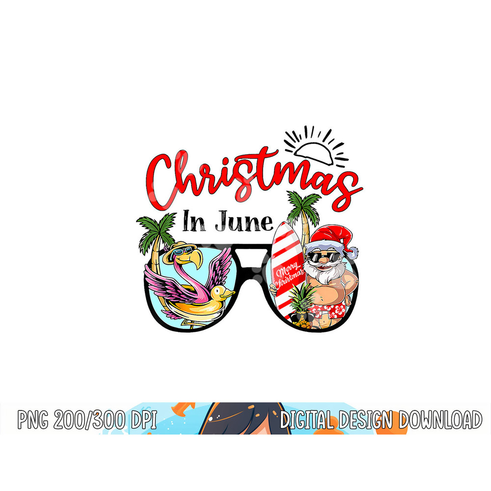 Christmas In June Sunglasses Santa Flamingo Summer Vacation png, sublimation copy.jpg