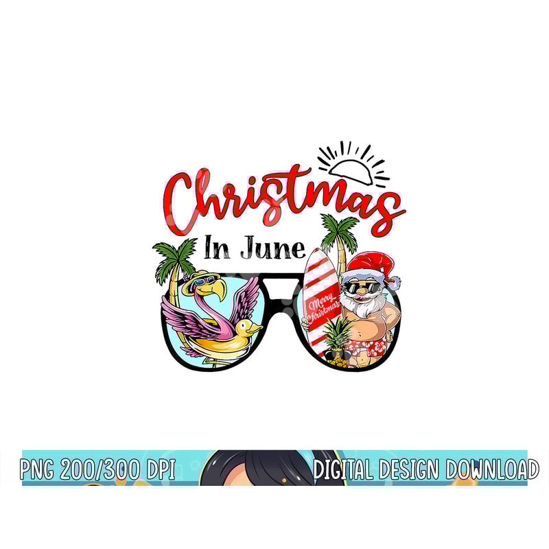 Christmas In June Sunglasses Santa Flamingo Summer Vacation png, sublimation copy.jpg